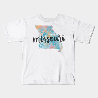 missouri - calligraphy and abstract state outline Kids T-Shirt